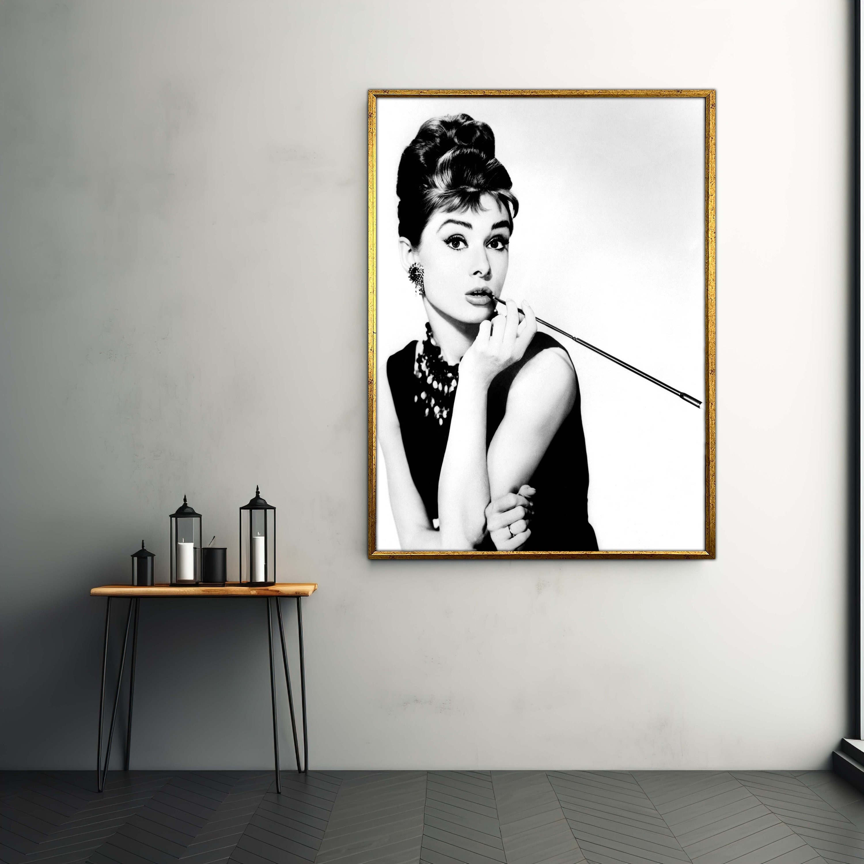 シックなオードリー ヘップバーン キャンバス アート、クラシック映画