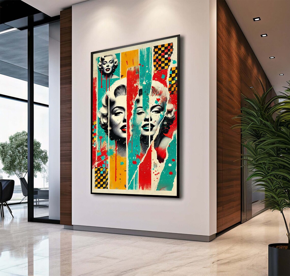 Marilyn Monroe Pop Art Canvas – Vibrant Retro Hollywood Wall Print ...