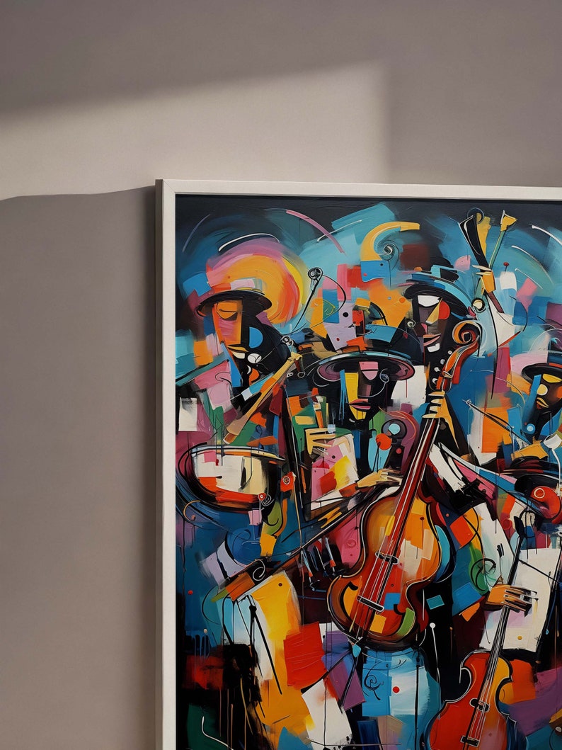 Abstract Musicians Abstract Jazz Violin Canvas Print, Modern Musician Wall Art - Etsy