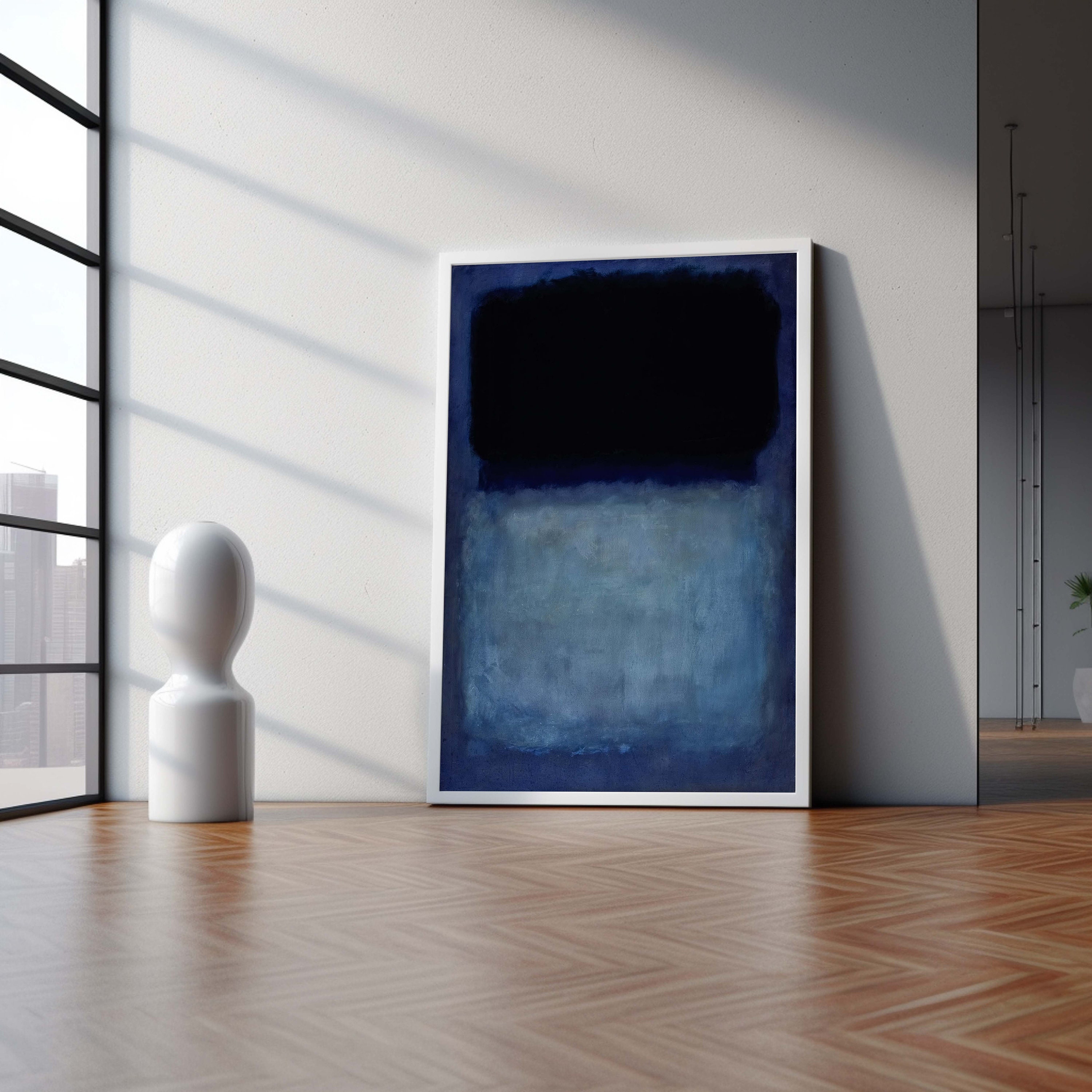 Mark Rothko Blue,black Framed Canvas Painting,mark Rothko Art,abstract ...