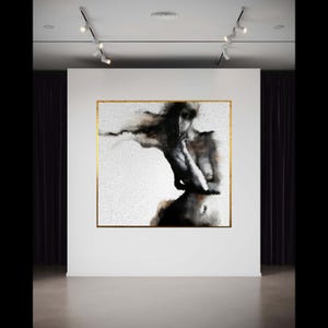 Abstract Profile Silhouette Canvas, Modern Minimalist Wall Art, Black and White Canvas Decor, Contemporary Figure Gift Art, Home Decor