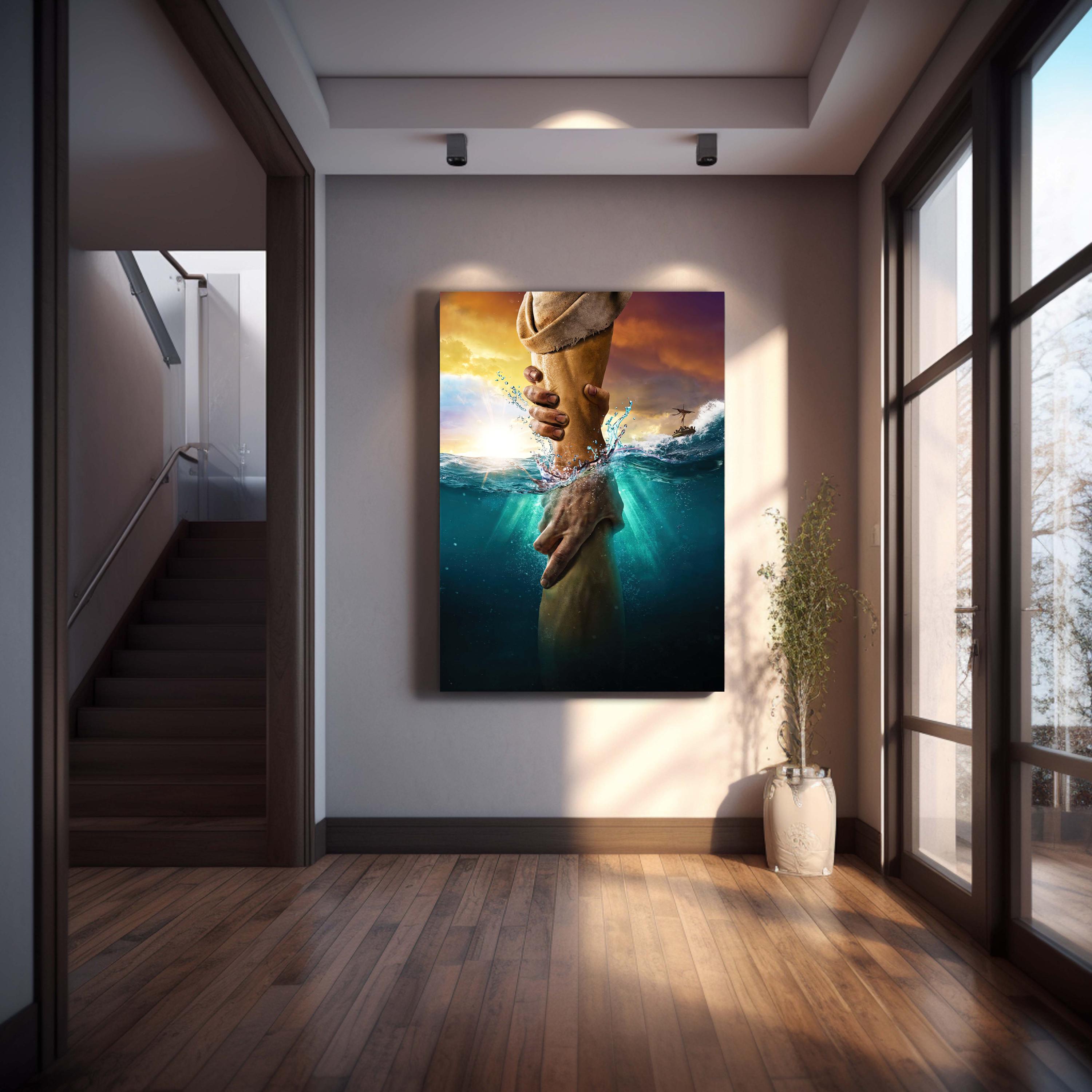 Rescue From the Deep, Inspirational Hand of Hope Art, Ocean Salvation ...