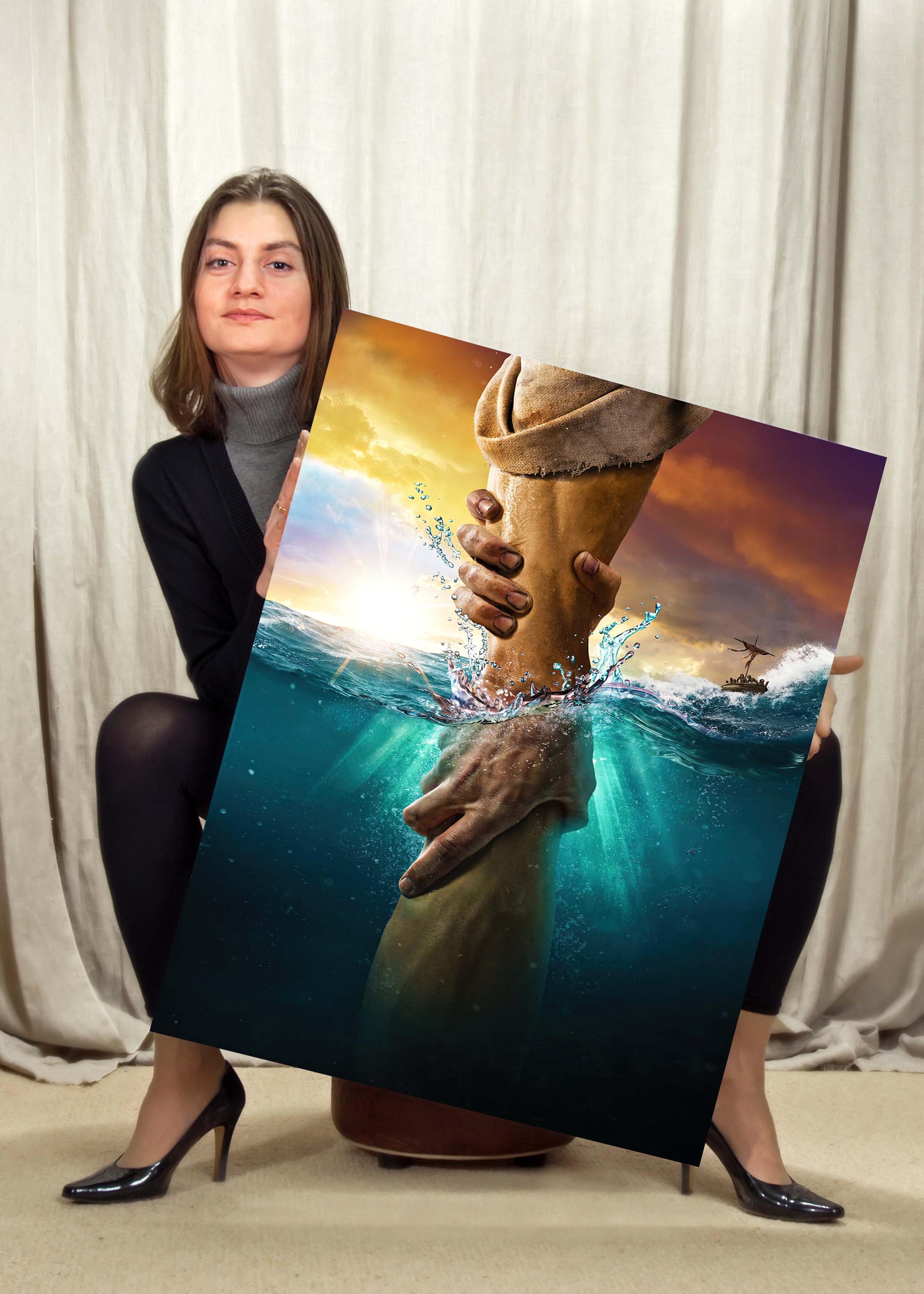 Rescue From the Deep, Inspirational Hand of Hope Art, Ocean Salvation ...