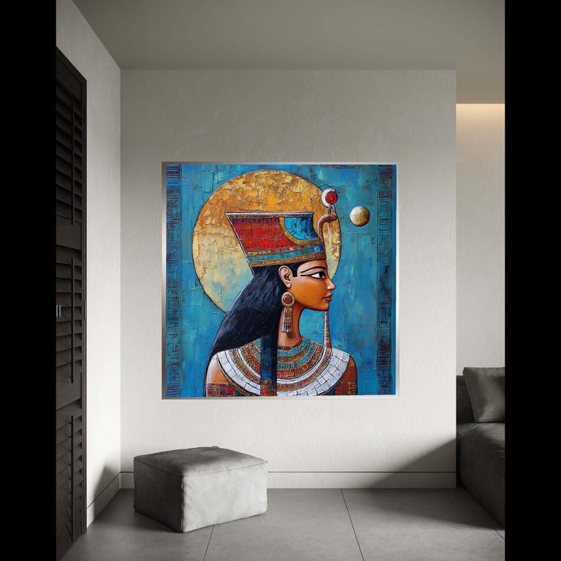 Egyptian Goddess Hathor Canvas Print, Ancient Egypt Mythology Art ...