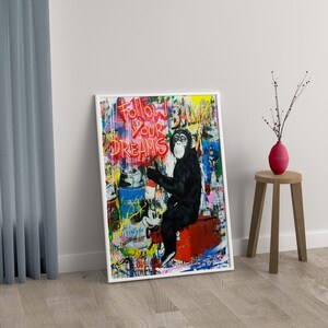 Urban Chimp Graffiti Canvas Art, Inspire Your Dreams Wall Decor ...