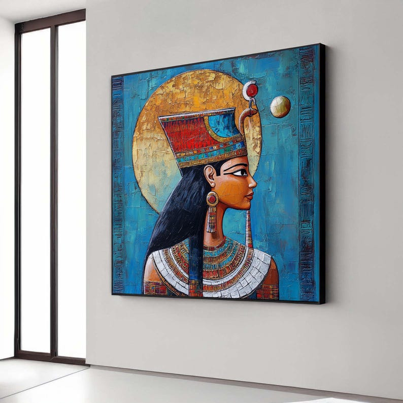 Egyptian Goddess Hathor Canvas Print, Ancient Egypt Mythology Art ...