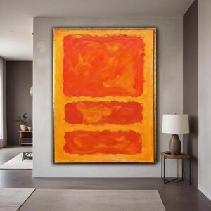 Rothko Print Abstract Orange Rectangles Canvas, Mark Rothko Wall Art, Modern Color Block Painting, Contemporary Canvas Gift Art, Home Decor