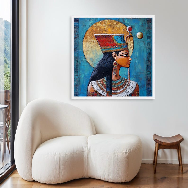 Egyptian Goddess Hathor Canvas Print, Ancient Egypt Mythology Art ...