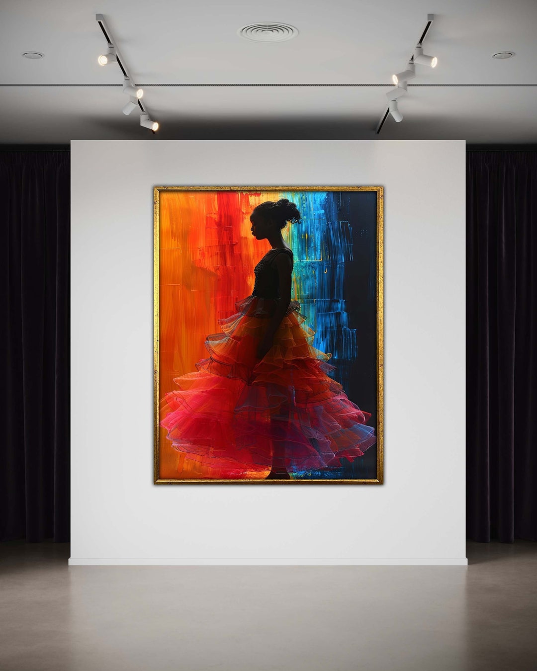 Elegant Woman in Red Dress Canvas Print, Modern Silhouette Art - Etsy
