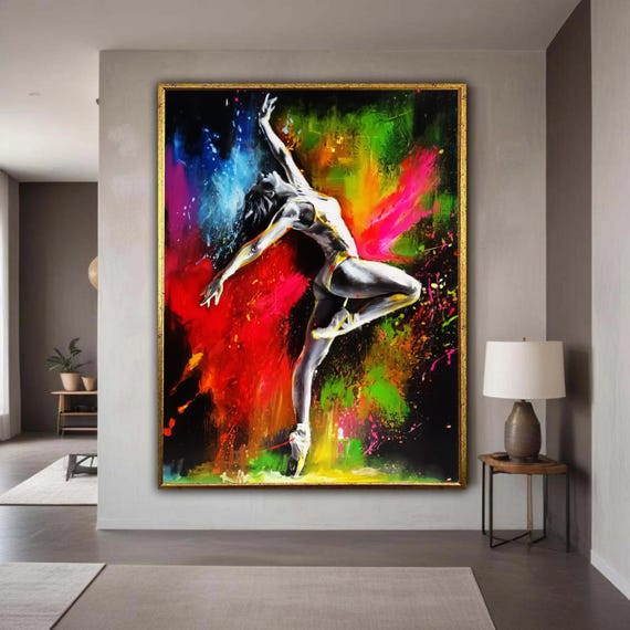Disegni Da Parete Su Tela SD SOFT DANCE Quadro Da Parete Su Tela, Motivo: Ballerina, Grande, Camera Da Letto, Stile Moderno, Verticale, Bello, Astratto, Ballerino, Grigio Stampe Su Tela Moderne