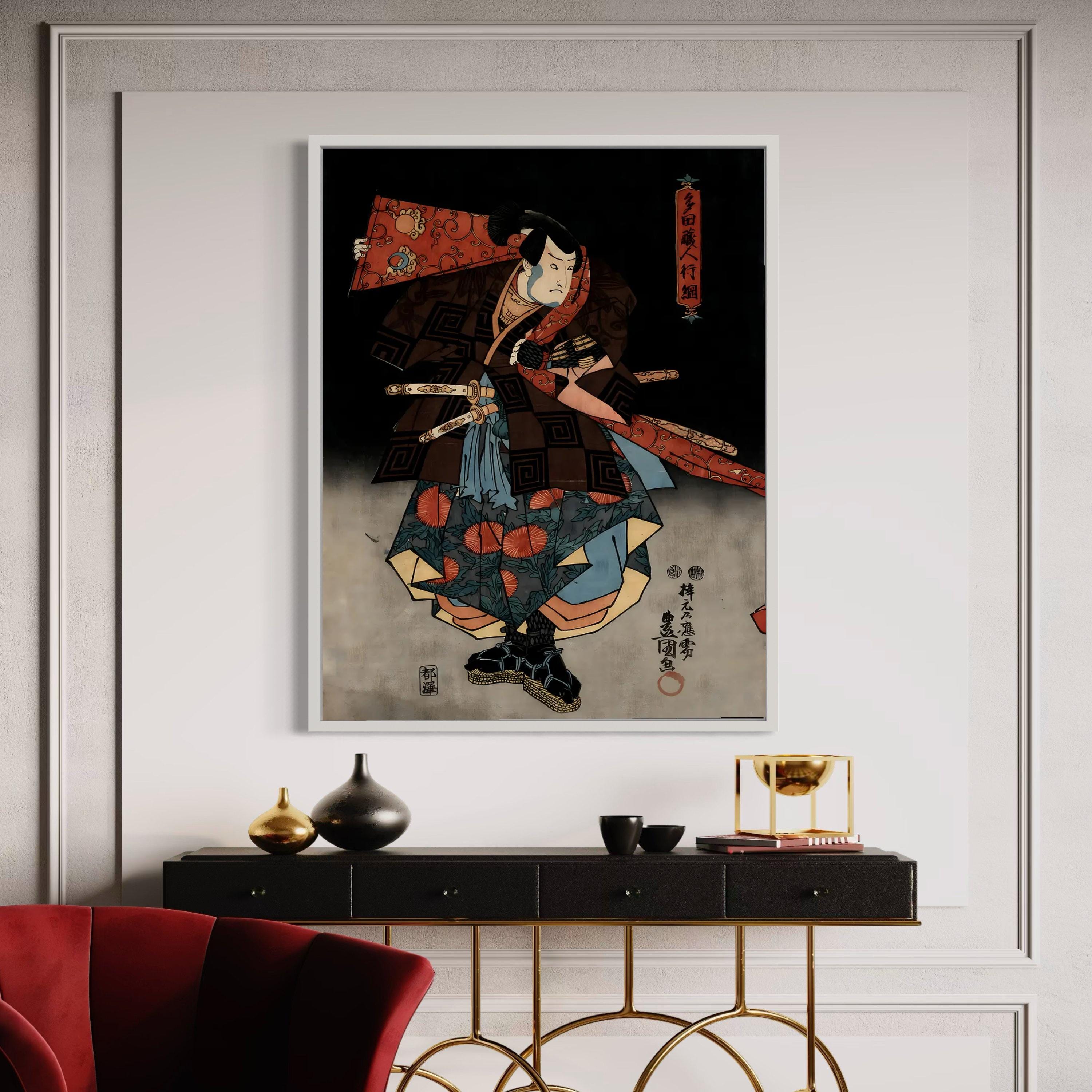 Japanese Samurai Warrior Canvas, Traditional Ukiyo-e Art Print, Vintage ...