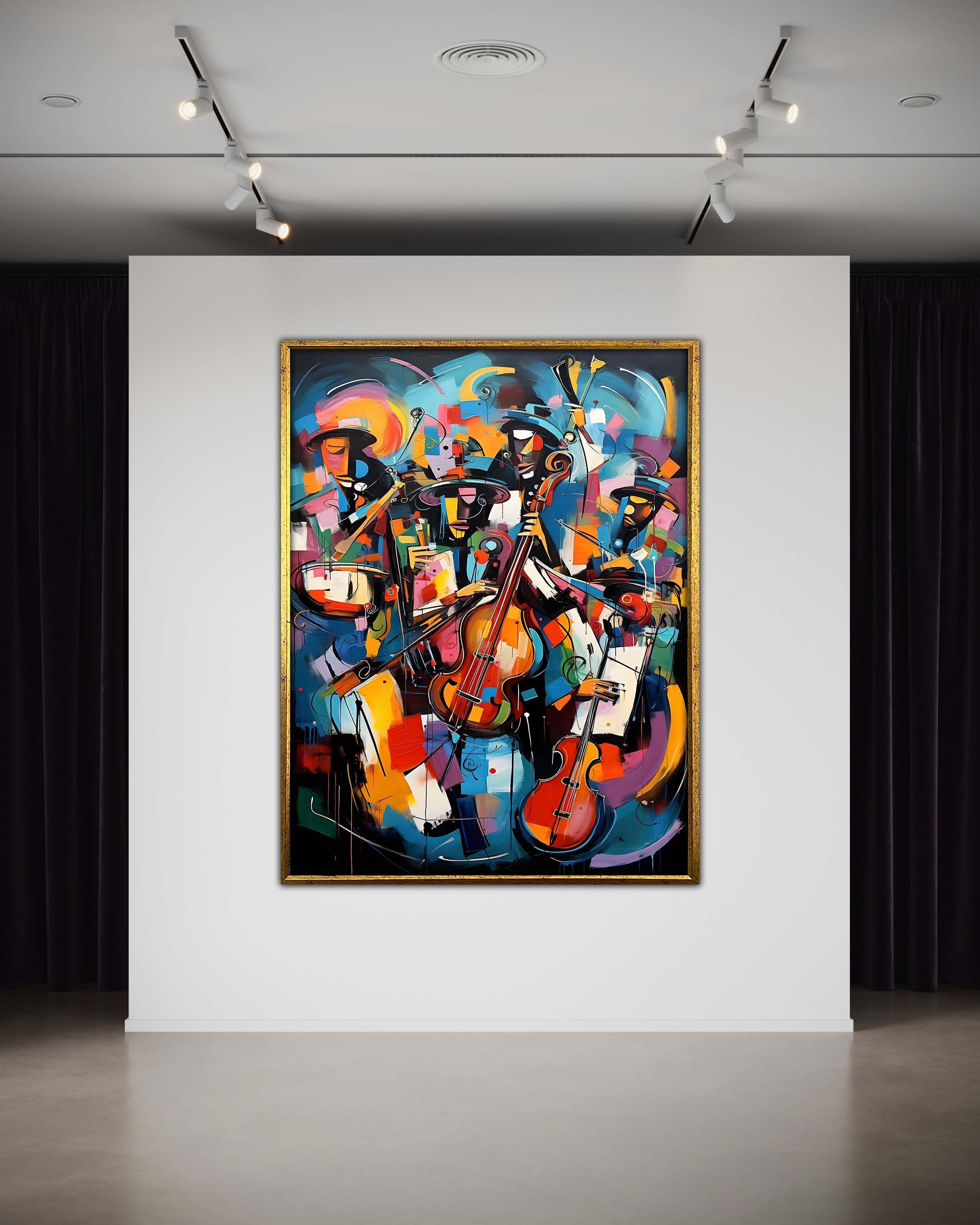 Abstract Jazz Violin Canvas Print, Modern Musician Wall Art - Etsy