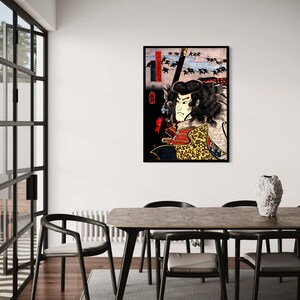 Bold Samurai Warrior Canvas Wall Art, Traditional Japanese Ukiyo-e Print, Historic Warrior Portrait, Asian Art Decor, Gift Art, Home Decor image 6