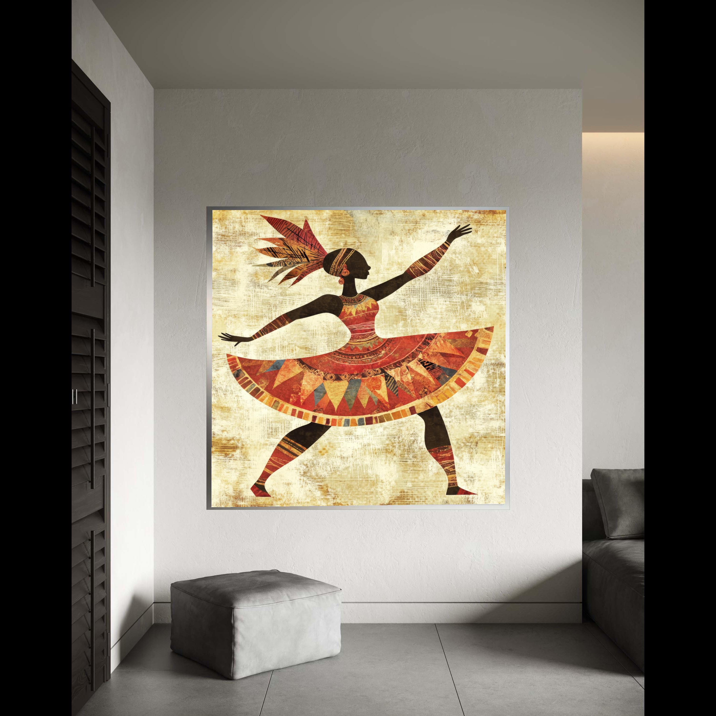 African Tribal Dancer Canvas Print, Colorful Cultural Dance Art ...