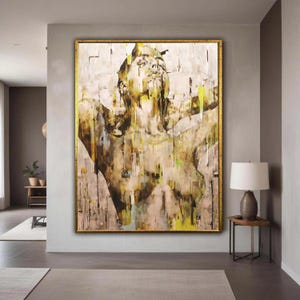 Abstract Emotional Figure Canvas Art, Contemporary Expressionist Wall Decor, Human Form Painting, Modern Home Art, Gift Art, Home Decor