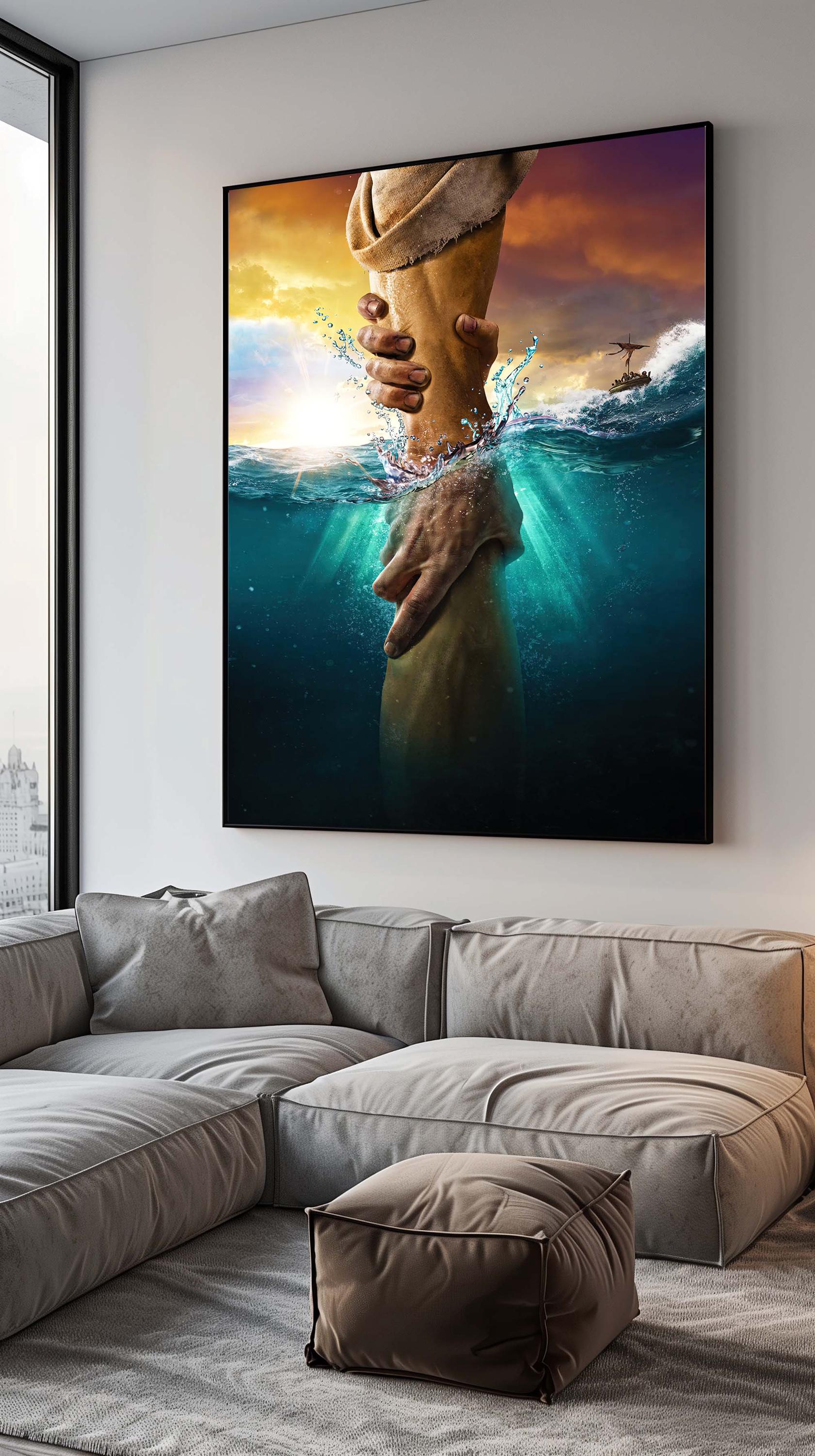Rescue From the Deep, Inspirational Hand of Hope Art, Ocean Salvation ...