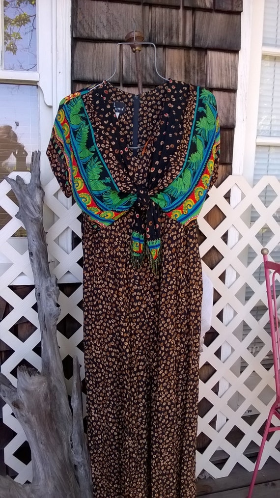 Carole Little German Rayon Jumpsuit, Vintage Carol