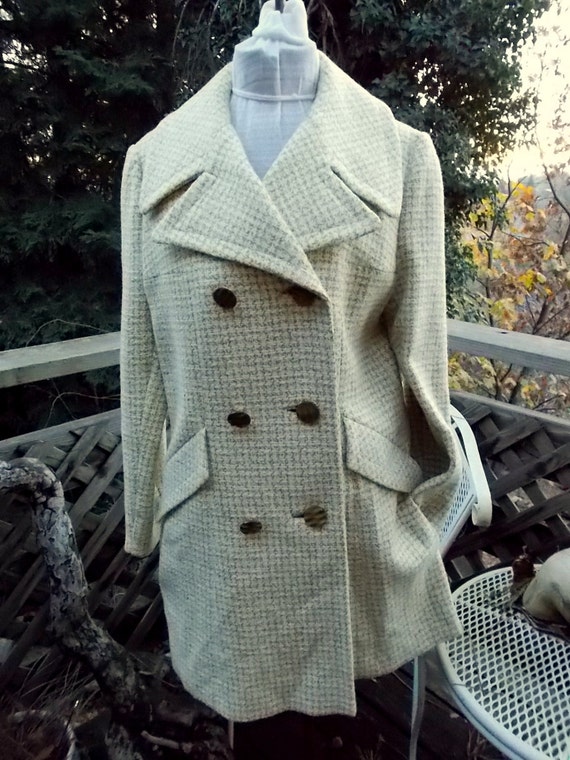 Princess Coat , Double Breasted Wool Houndstooth,… - image 1