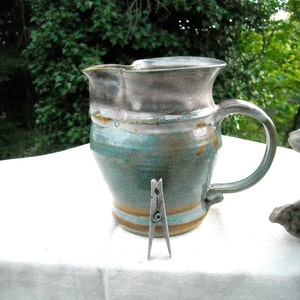 Hand Thrown Studio Pottery Milk Pitcher 60s 70s Era Hippiesque Goodness Hallmarked Gorgeous Glaze 1 Quart