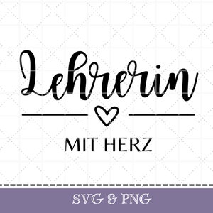Plotterbestand leraar met hart SVG & PNG, afscheidscadeau cadeau schoolleraar zeggen