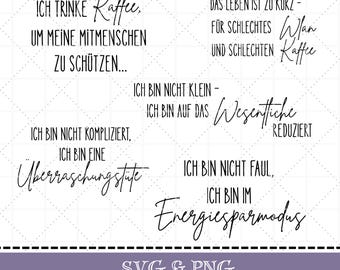 German sayings plotter file - funny sayings SVG, sarcasm, positive sayings SVG, bundle, digital file