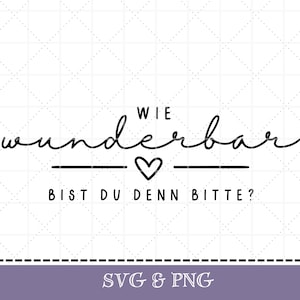 Plotterdatei Spruch in SVG & PNG, Wie wunderbar bist du denn bitte? positiv, motivierend, Freundschaft, Selbstliebe, deutsch
