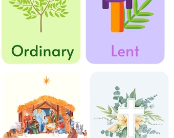 Catholic Children's Mass Flashcards, Activity Pages, Printable Worksheets, Workpages, Catholic, Flash Cards, Catholic Children, Mass