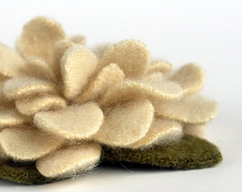 Recycled Cashmere Handmade Flower Pin Brooch #025