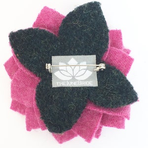 Recycled Cashmere Handmade Flower Pin Brooch 021 image 4