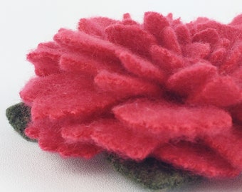 Recycled Cashmere Handmade Flower Pin Brooch #039