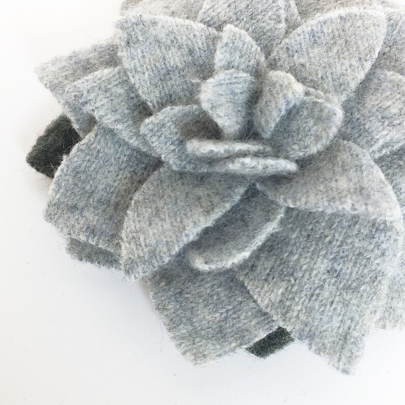 Recycled Cashmere Handmade Flower Pin Brooch 022 image 3