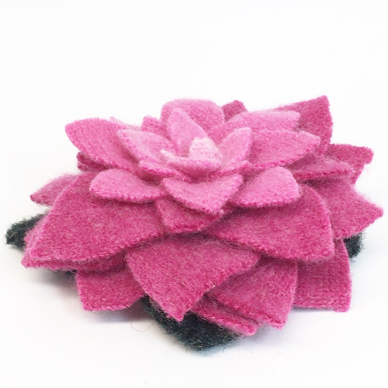 Recycled Cashmere Handmade Flower Pin Brooch 021 image 2