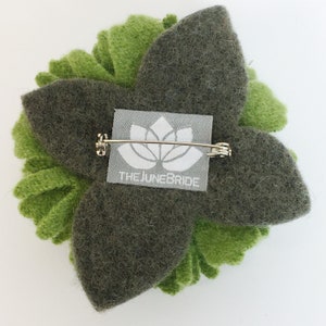 Recycled Cashmere Handmade Flower Pin Brooch 027 image 4