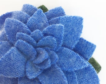 Recycled Cashmere Handmade Flower Pin Brooch #024