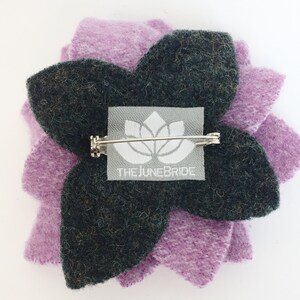 Recycled Cashmere Handmade Flower Pin Brooch 012 image 5