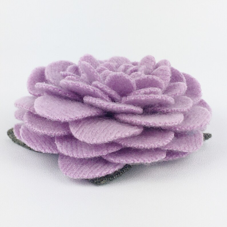 Recycled Cashmere Handmade Flower Pin Brooch 033 image 5