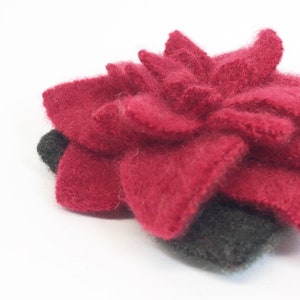 Recycled Cashmere Handmade Flower Pin Brooch #023