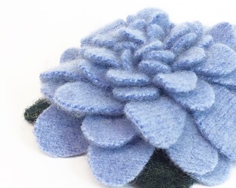 Recycled Cashmere Handmade Flower Pin Brooch #032