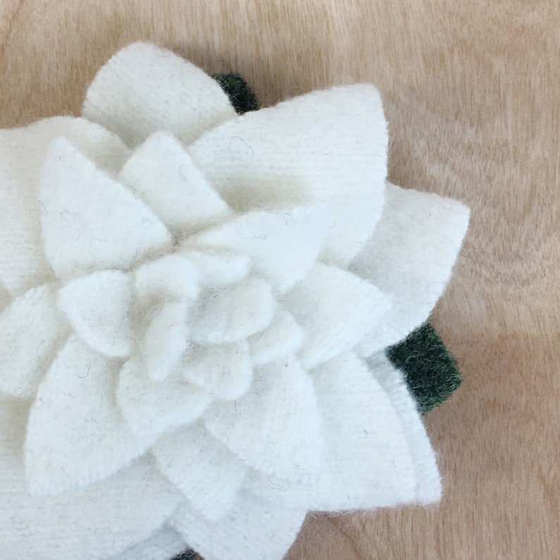 Recycled Cashmere Handmade Flower Pin Brooch 014 image 1