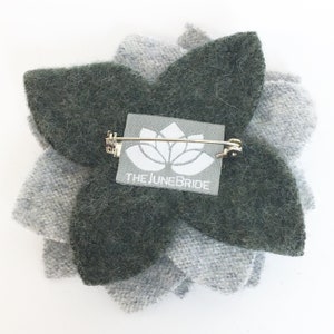 Recycled Cashmere Handmade Flower Pin Brooch 022 image 5