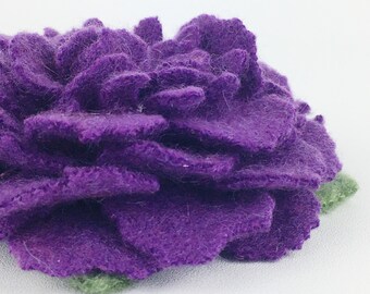 Recycled Cashmere Handmade Flower Pin Brooch #034