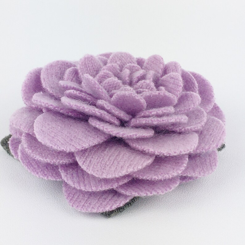 Recycled Cashmere Handmade Flower Pin Brooch 033 image 3