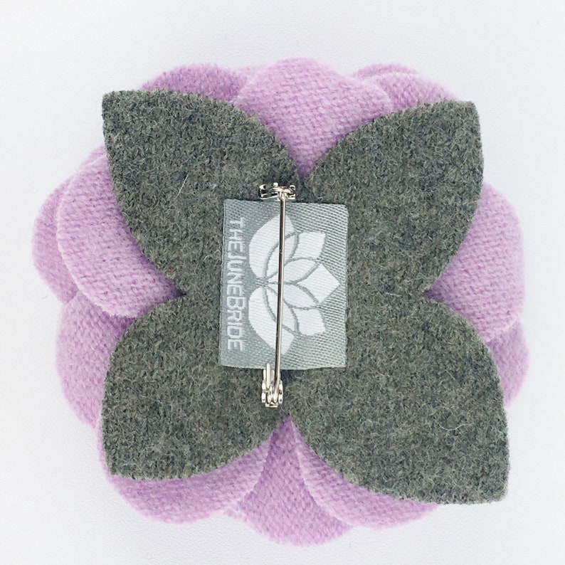 Recycled Cashmere Handmade Flower Pin Brooch 033 image 6