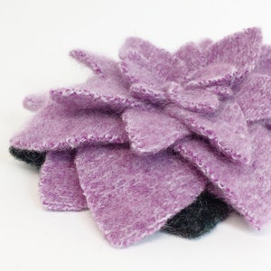 Recycled Cashmere Handmade Flower Pin Brooch 012 image 2
