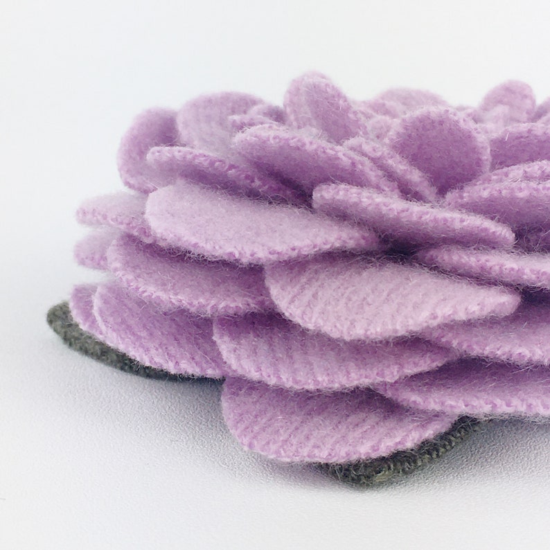 Recycled Cashmere Handmade Flower Pin Brooch 033 image 4