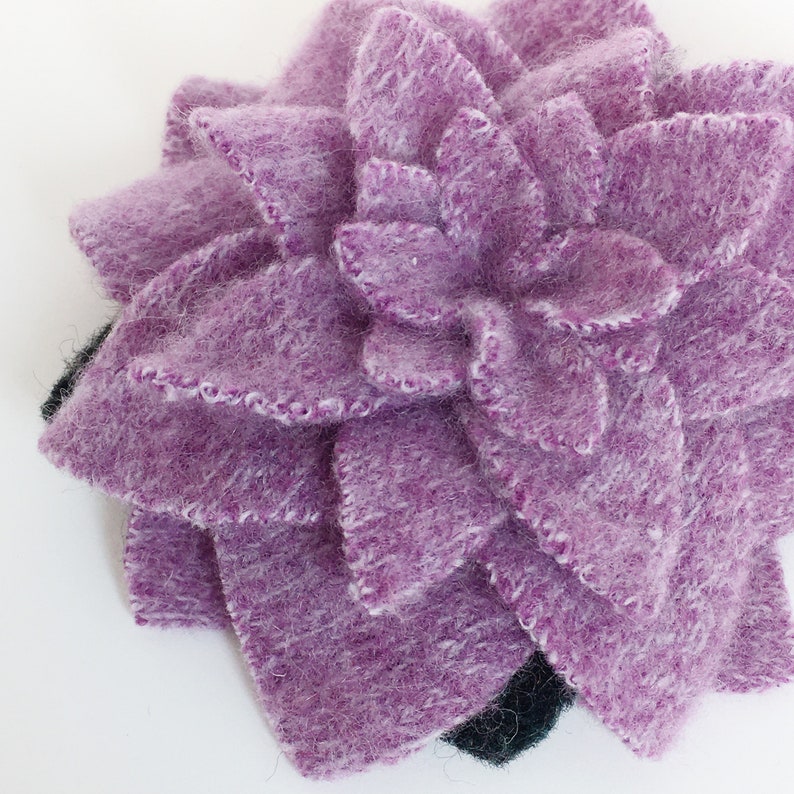 Recycled Cashmere Handmade Flower Pin Brooch 012 image 1