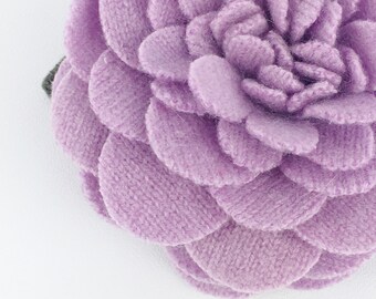 Recycled Cashmere Handmade Flower Pin Brooch #033