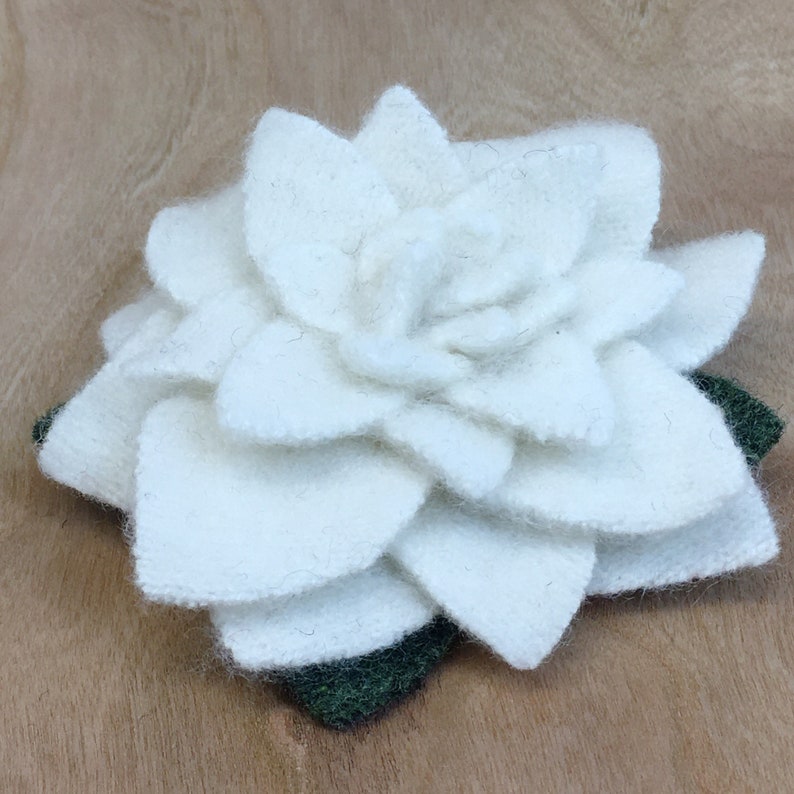 Recycled Cashmere Handmade Flower Pin Brooch 014 image 3
