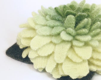 Recycled Cashmere Handmade Flower Pin Brooch #011