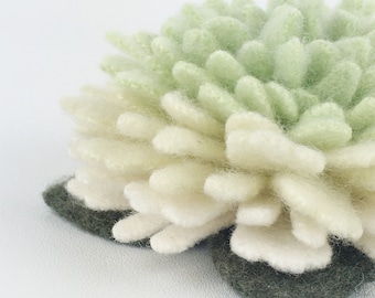 Recycled Cashmere Handmade Flower Pin Brooch #035